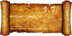 Vetter Tamás névjegykártya
